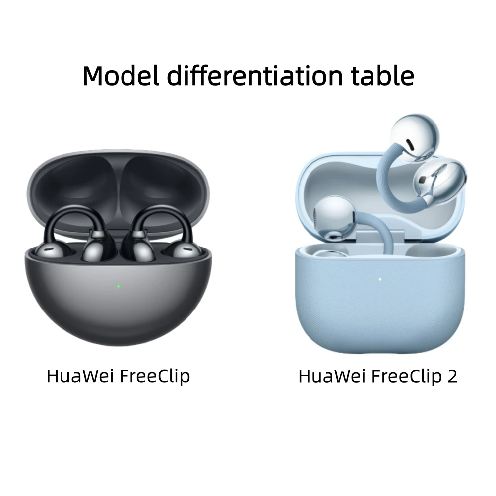 Case for Huawei FreeClip 2 Case Earphones Premium Silicone Cover Shockproof Accessible Charging Port Shell Headphone Portable