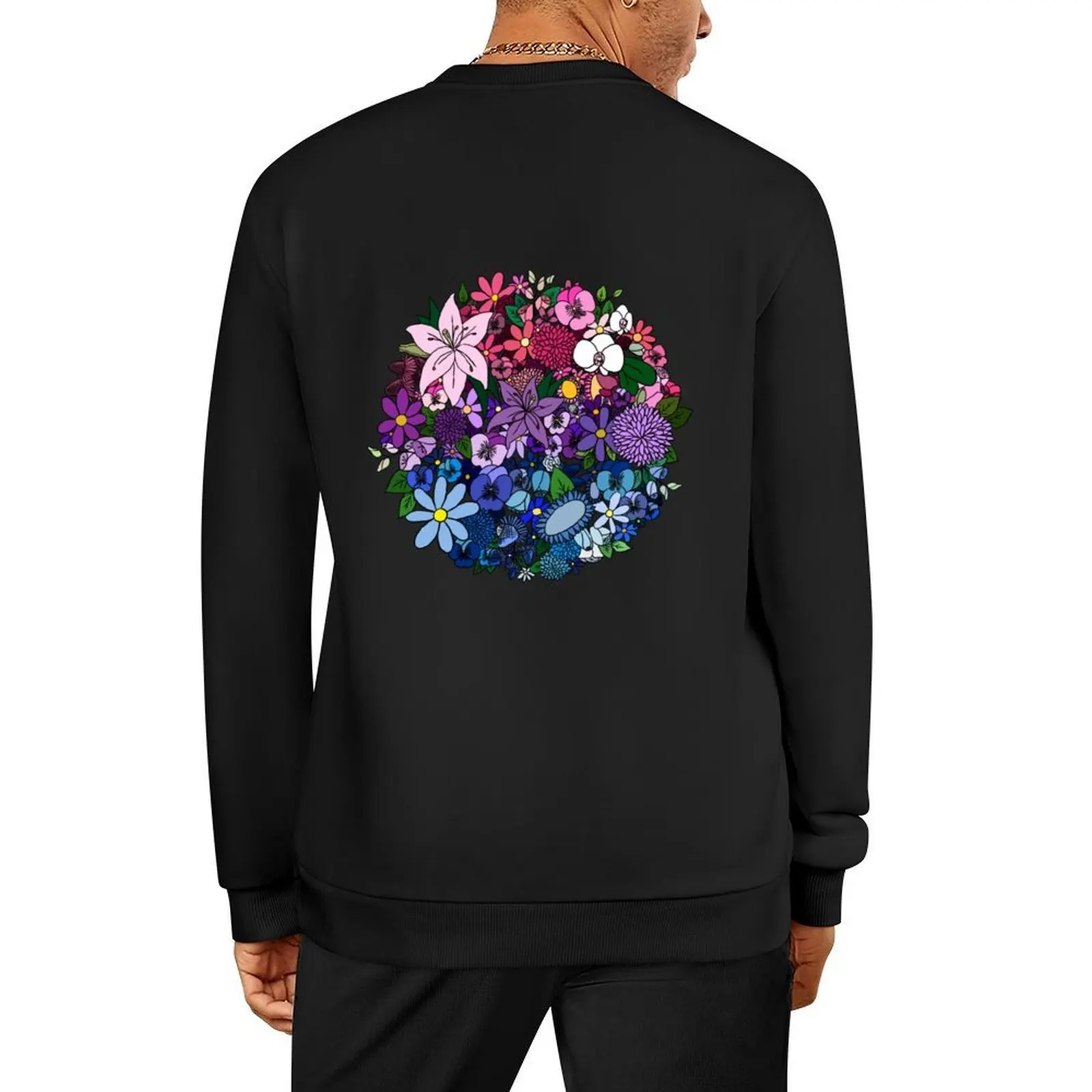 

Bi Pride Flowers Pullover men's clothing male clothes anime clothes korean style clothes men's sweatshirts