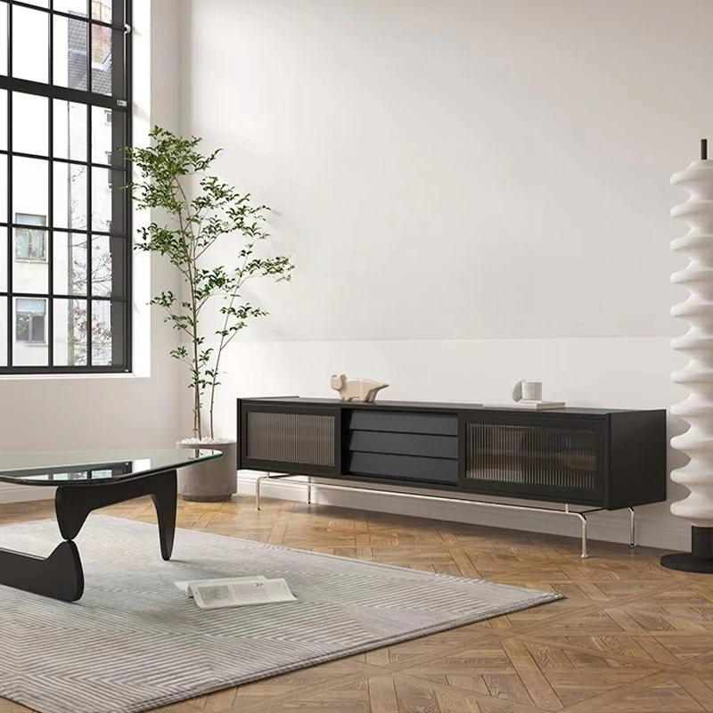 Modern living room furniture TV cabinet, console wooden table and TV cabinet with drawers combination