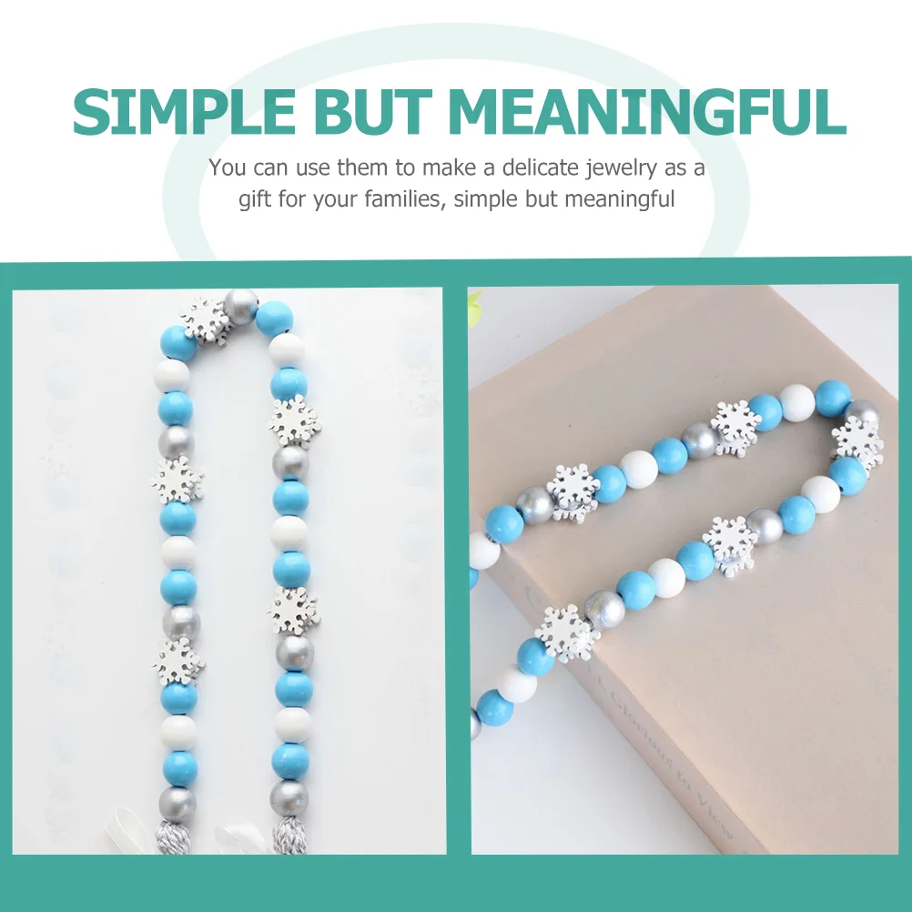 50 ชิ้นเกล็ดหิมะลูกปัด DIY เครื่องประดับหลวมกระจัดกระจาย Charms Multilayer Board หัตถกรรมไม้สําหรับงานฝีมือ Garland