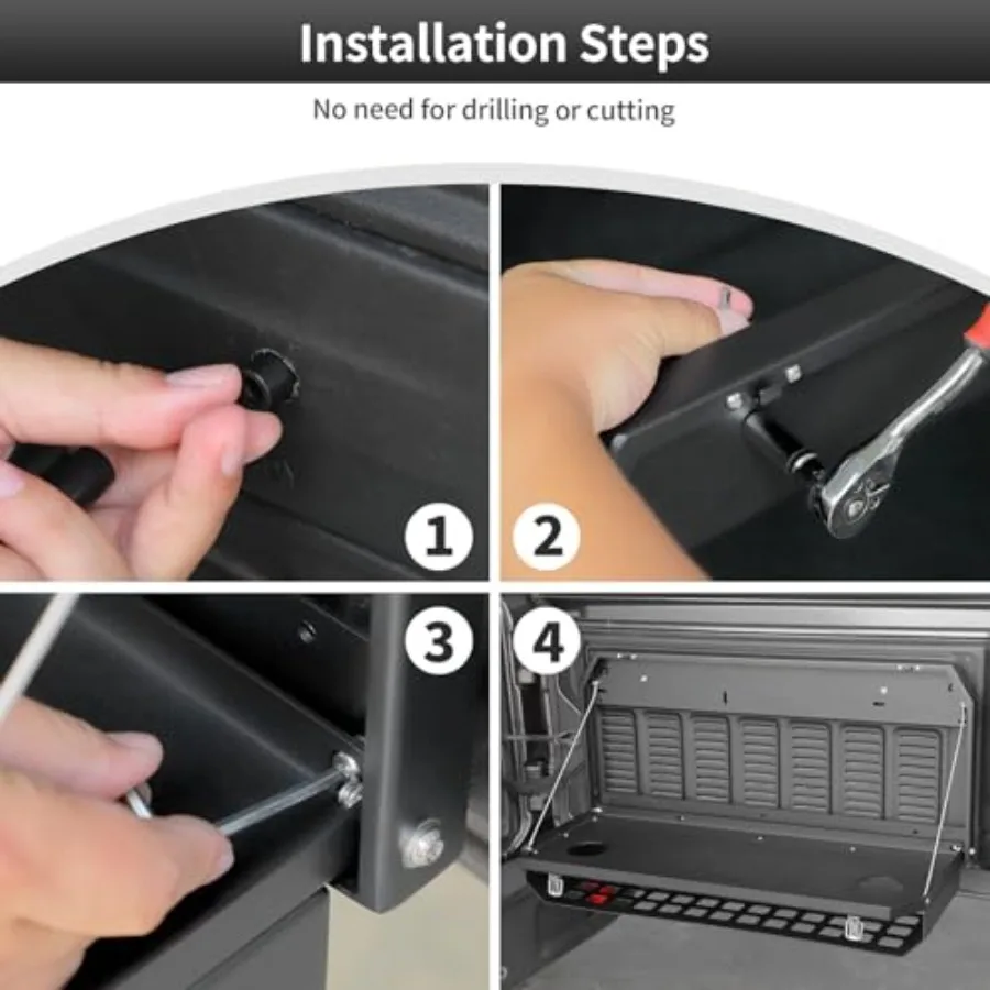 طاولة الباب الخلفي مناسبة لـ Wrangler 20072018 JK JKU 20182024 JL JLU رف تخزين خلفي قابل للطي رف تخزين لوحة مولي #6