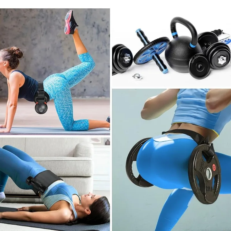 Hip Thrust Belt Glute Trainer for Glute Bridge Squat Lunge Dip Exercises Dumbbells Kettlebells Weights Training Home Gym Workout