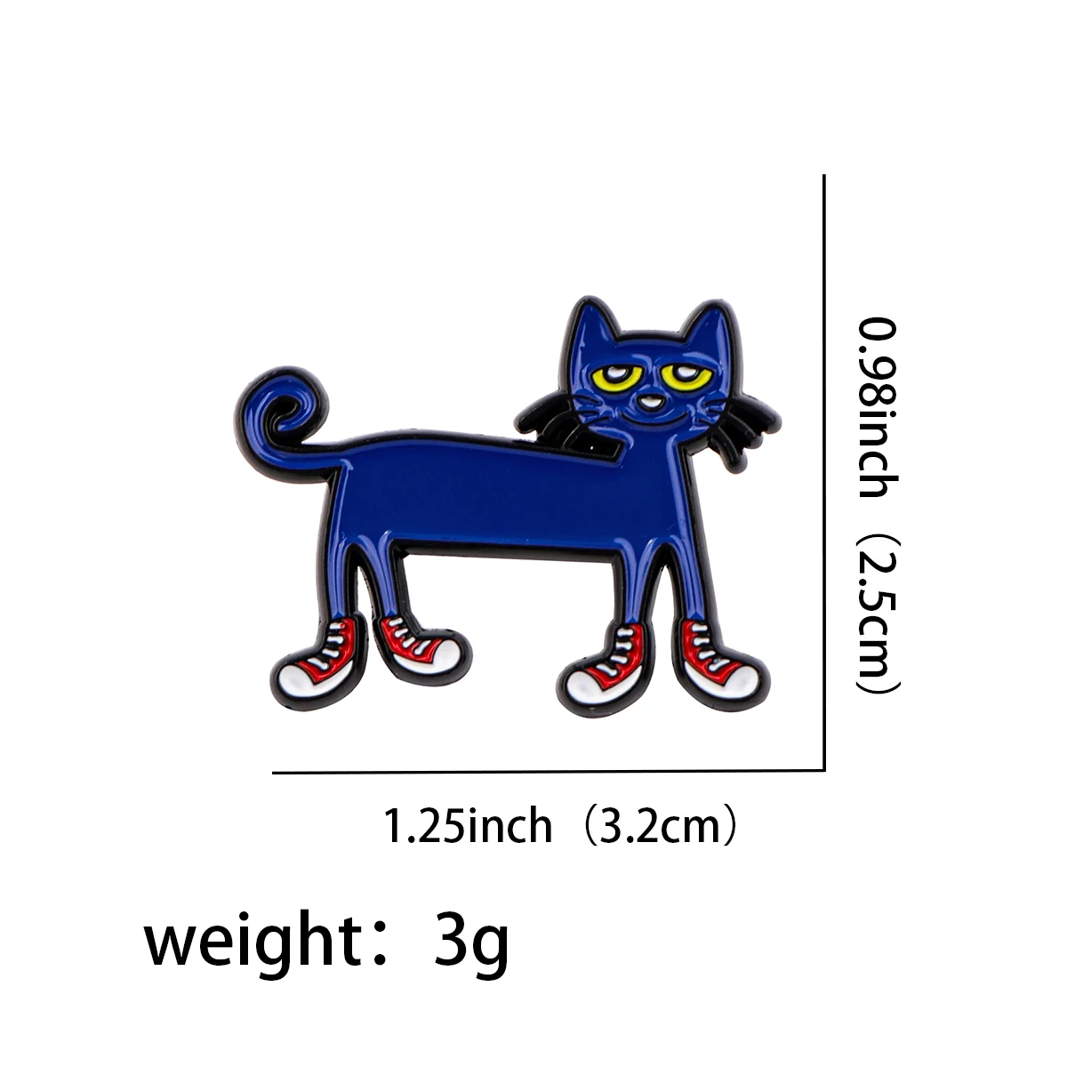 Blue Cat Enamel Pin Cartoon Badges on Backpack Brooches for Women Men Lapel Pins Animal Jewelry Cosplay Accessories Toys Gift