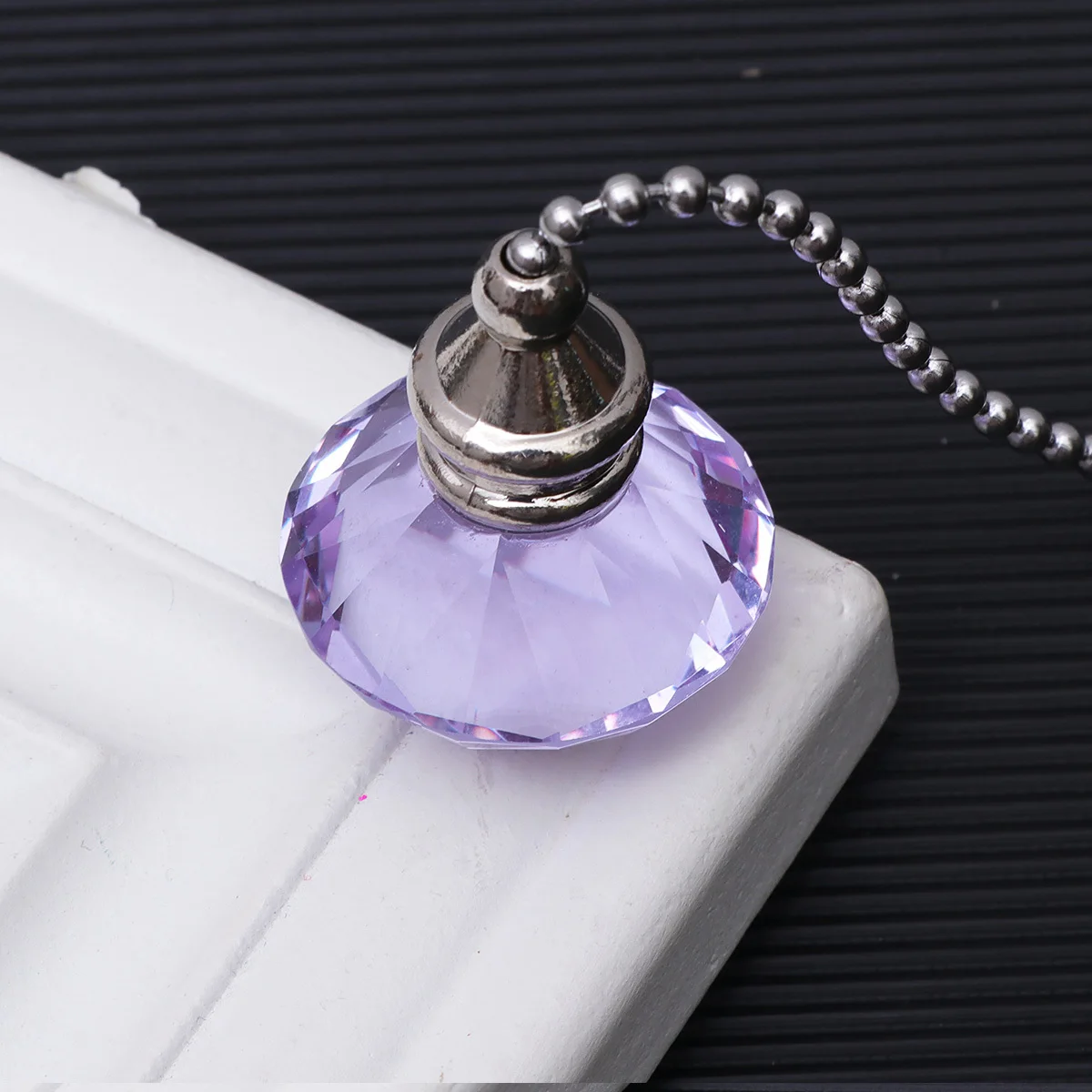 

2pcs Crystal Diamond Hanging Pendant Purple Fan Switch Decor For Home Hotel Dorm Xmas Hanging Pendant Christmas Ornament Wind