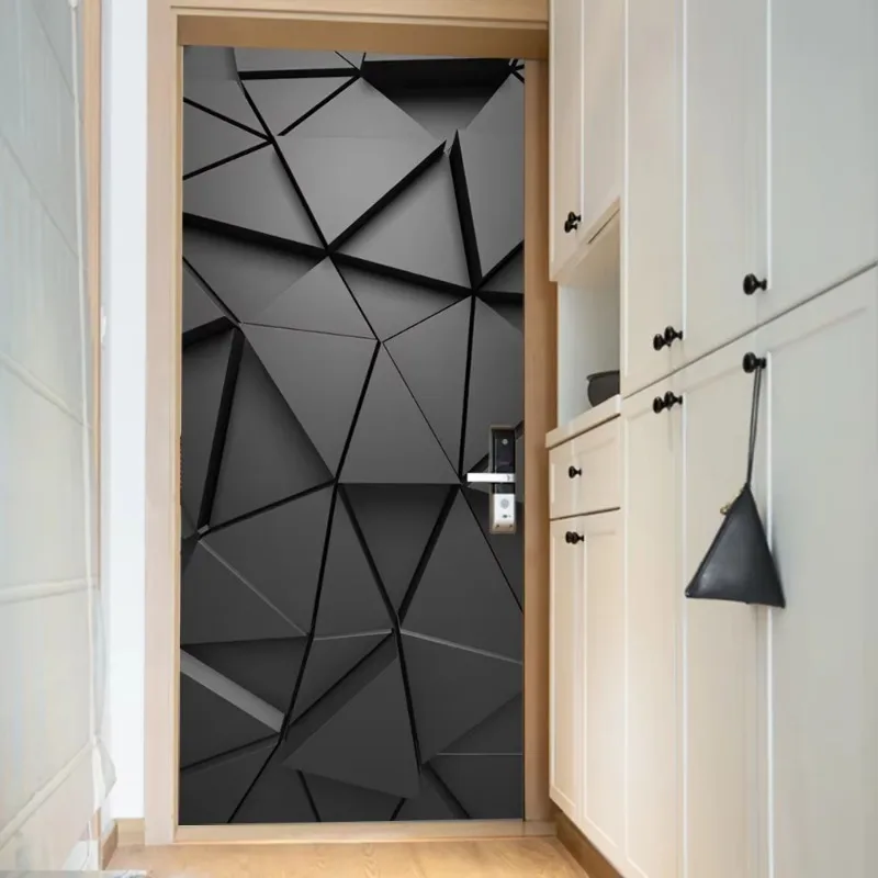 3D Stereo Effect Simulation Door Pasted Self-adhesive Closet Wall Renovation Stickers Bedroom Living Room Decoration