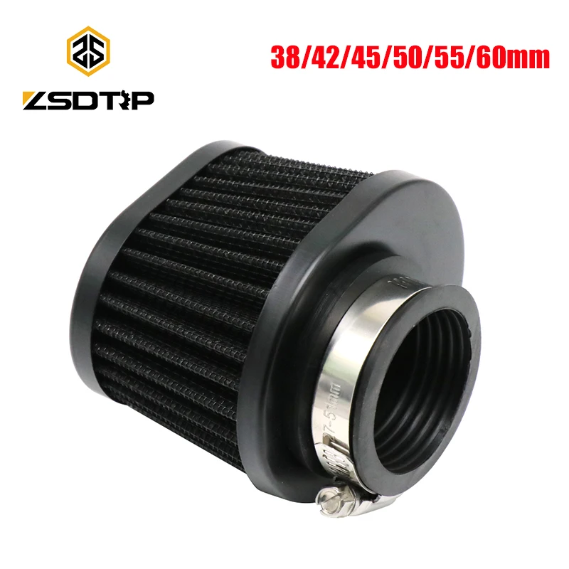 ZSDTRP Motorcycle Air Filter 60mm 55mm 50mm 45mm 42mm 38mm Universal for Motorbike Cold Air Intake High Flow Washable Filter