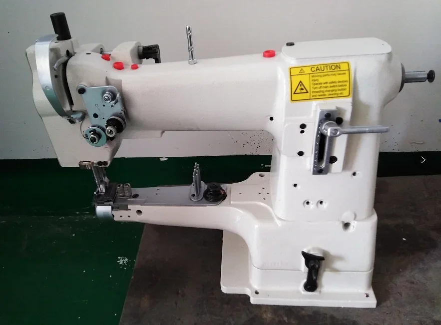 335A cylindrical arm walking foot sewing machine with large rotating hook for leather industry, used for shoes/bags