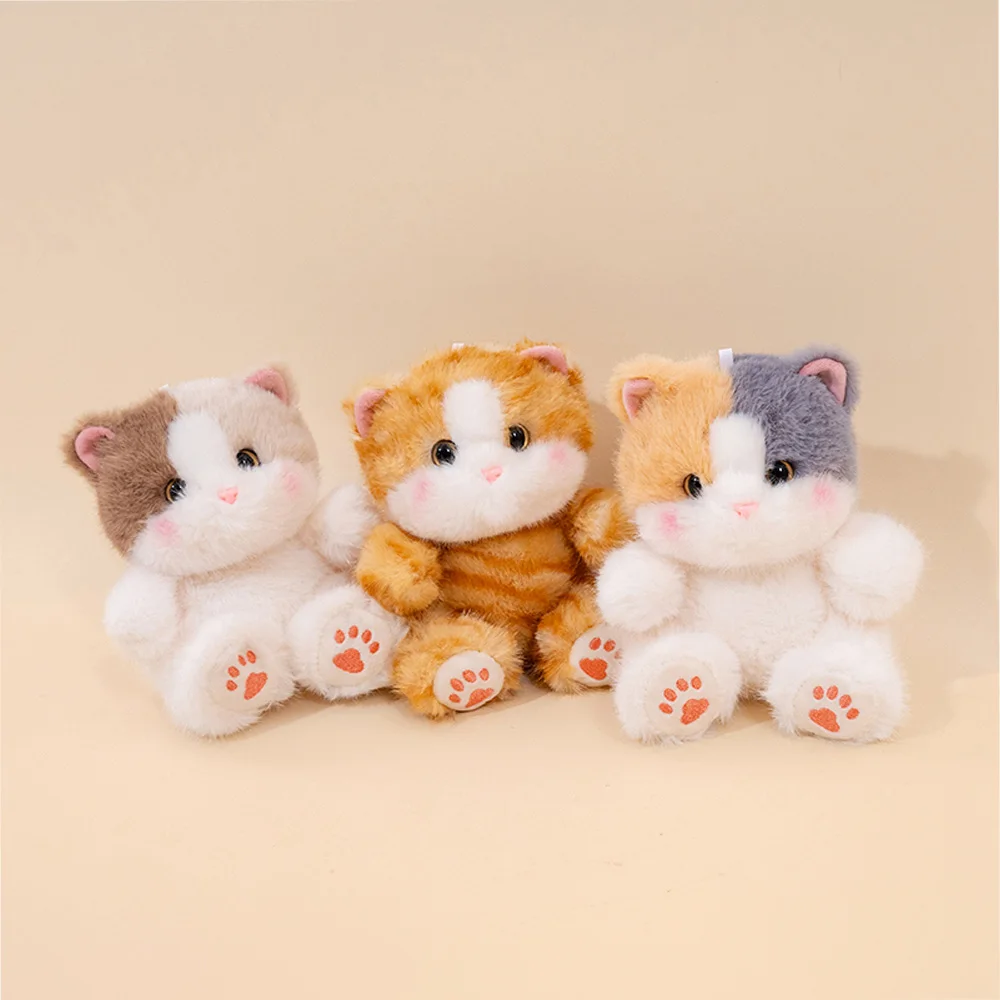 10cm 푹신한 래그돌 고양이 인형 크리미 색상의 샴 고양이 봉제 인형 골든 브리티시 쇼트헤어 고양이 부드러운 인형 실버 색조 고양이