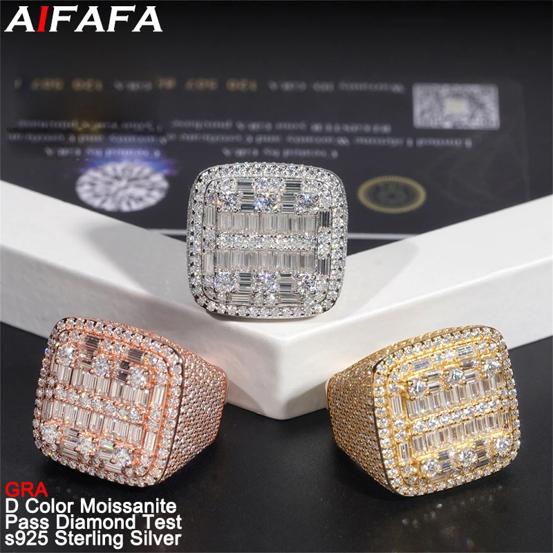 D Color VVS Full Moissanite Diamond Rings Top Quality s925 Sterling Silver All Moissanite Ring Luxury Fine Jewelry
