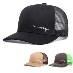 NY slightly curved embroidered baseball cap men's and women's outdoor sun block cap visor visor trucker cap casual