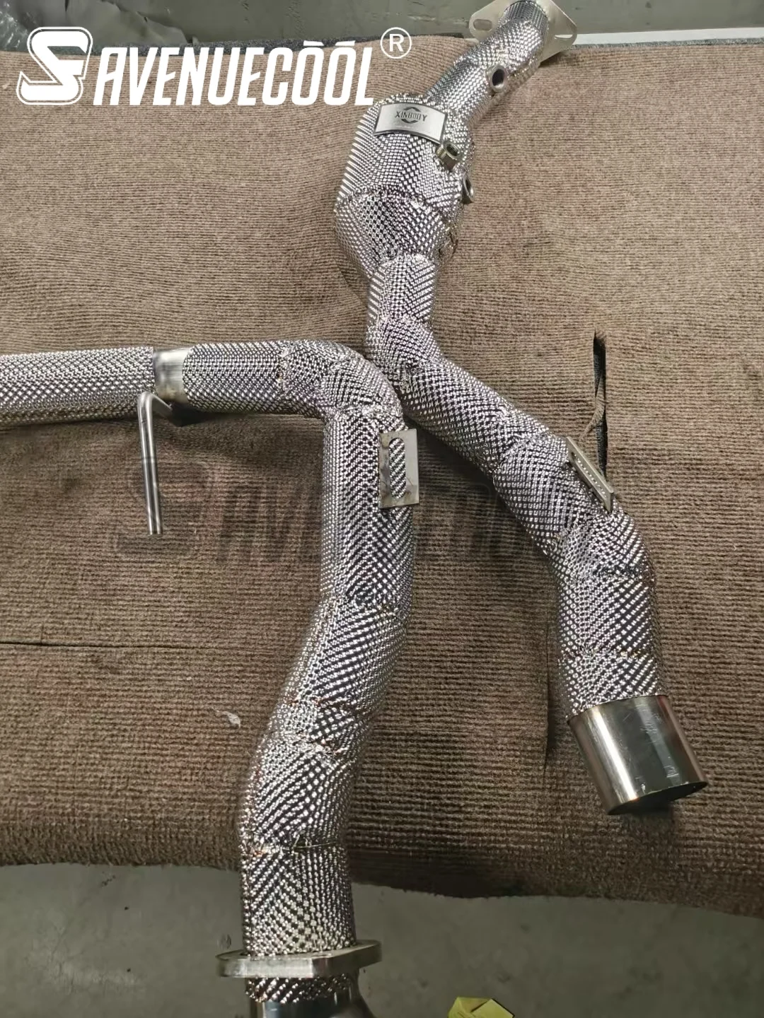 

AVENUECOOL Exhaust System High Performance Downpipe for Ford Raptor F150 3.5T 2023+ With Heat Shield Racing Pipe