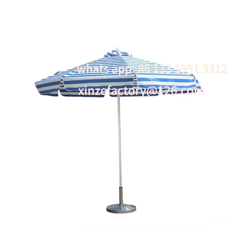 

Outdoor striped mid-column umbrella villa courtyard garden swimming pool parasol seaside Internet celebrity beach umbrella beach