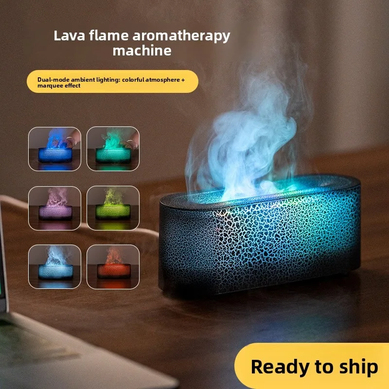 2026 Simulated Lava Colorful Flame Aromatherapy Machine USB Plug-in Desktop Ambient Light Spread Fragrance Air Humidification