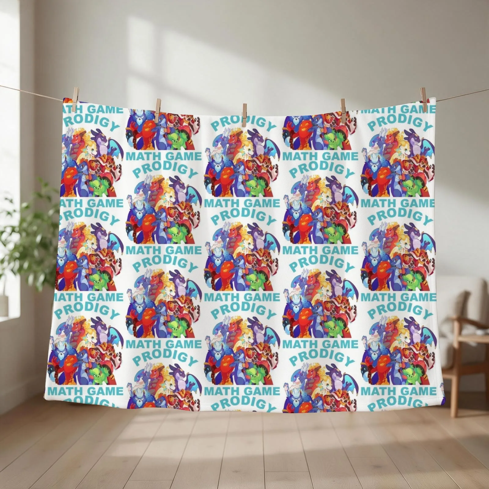 Prodigy Math Game Math Practice Gaming Rare Pets Gift For Kids Throw Blanket couch cozy soft plush fuzzy picnic outdoor blanket