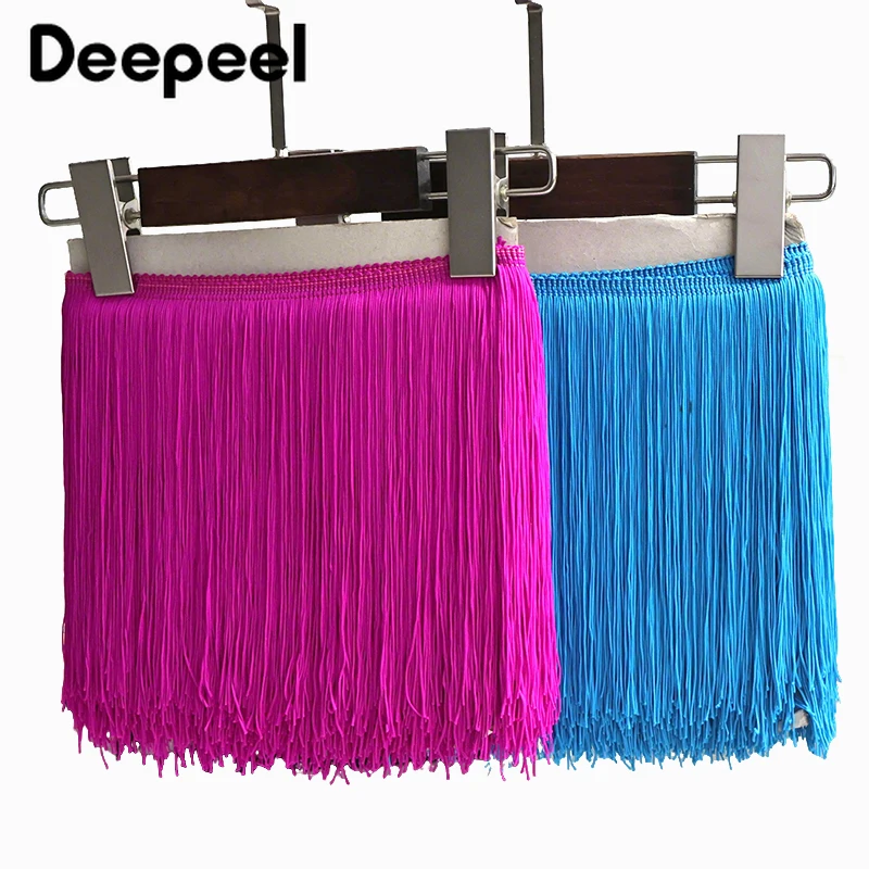 

5M Meetee 20cm Long Tassel Fringes Skirt Costume Curtain Lace Trim Stage Dresses Clothes Decorative Trimmings Sewing Accessories