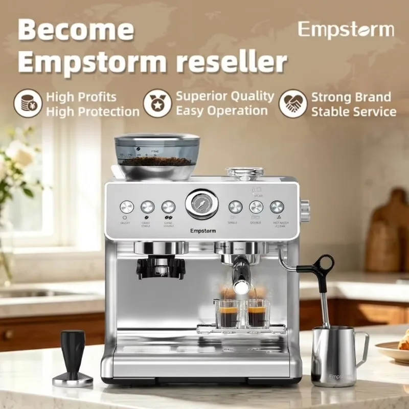 21M Professional Automatic Espresso Coffee Machine with Adjus  Grinder Bean to Cup for Home Hotel Office Use