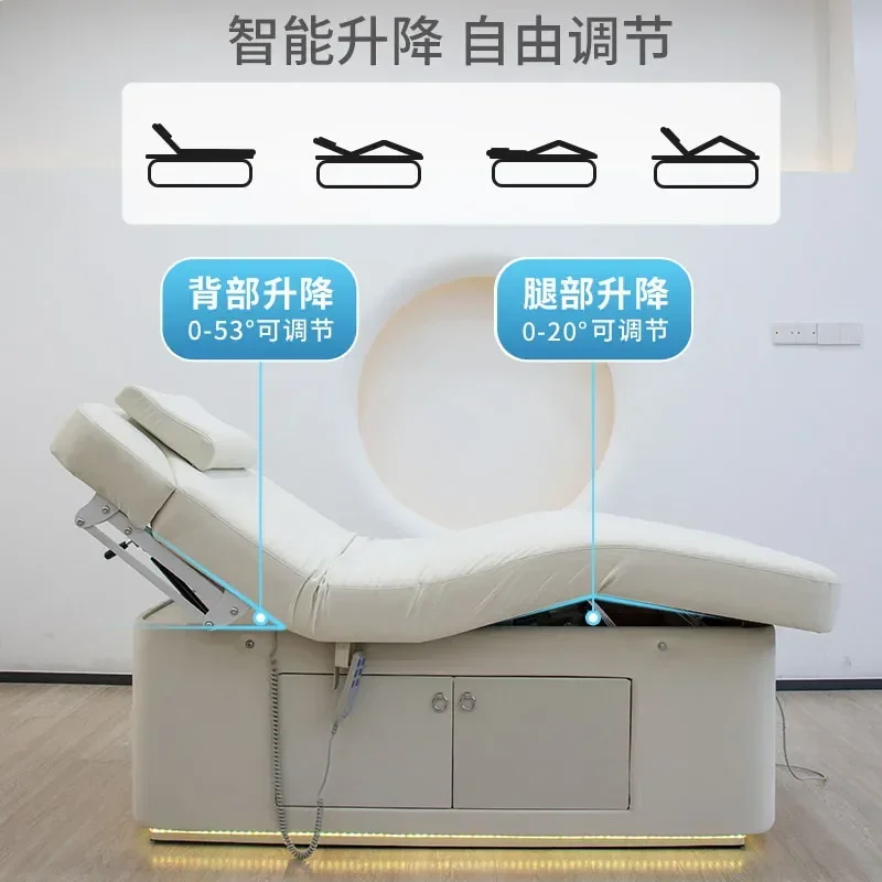 Electric Beauty Bed Thermostatic Heated Massage Table for Spa Therapy Multifunctional Facial Chair with Heating