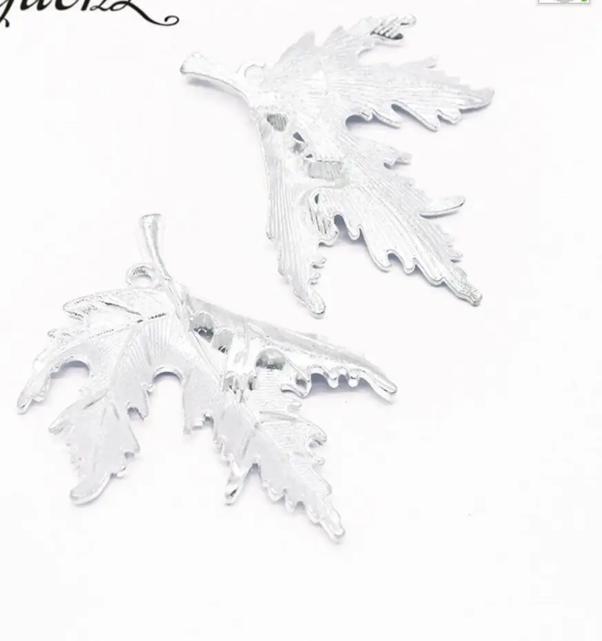 15 قطعة 55*44 مللي متر العتيقة الفضة اللون العتيقة برونزية مابل ليف قلادة قلادة مابل ليف مابل ليف سحر F0661 #3