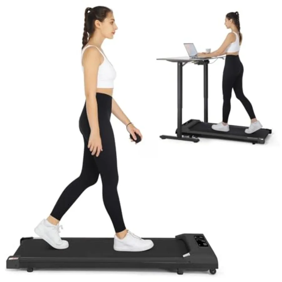 

Беговая дорожка Walking Pads 2-в-1 под стол, 2.5 л.с., компактная, с пультом ДУ, нагрузка до 136 кг, для дома/спортзала/офиса