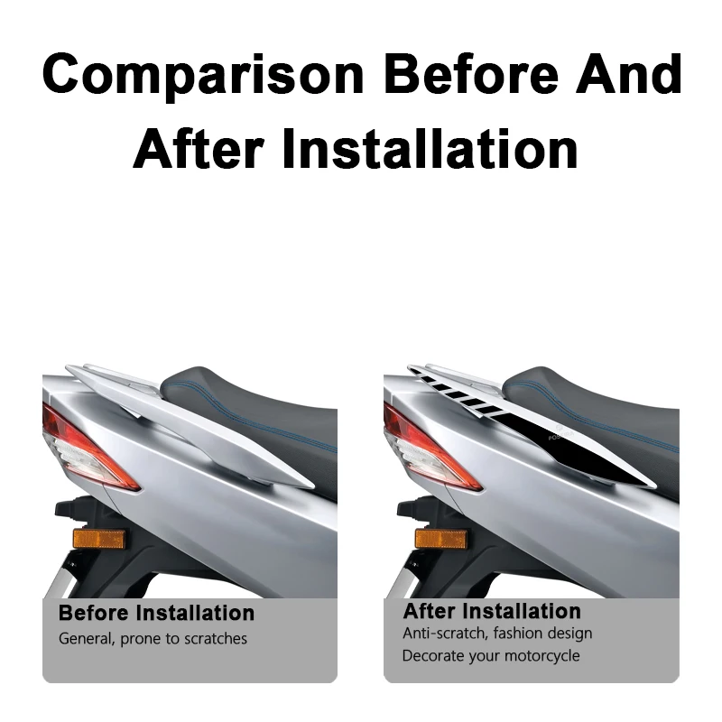 POSFIRA Motorcycle Passenger Handle Sticker Vinyl Decals for Suzuki Burgman 400 2021-2026 2022 2023 2024 2025 Accessories