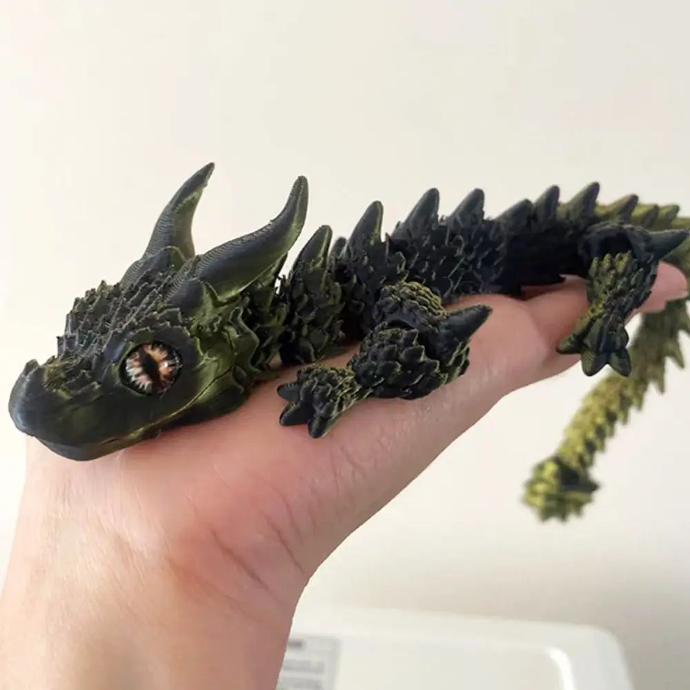 31.5cm 3D Printed Dragon Crafts Gift Movable Joints Articulated Dragon Home Office Decor Desktop Ornament Fidget Adults
