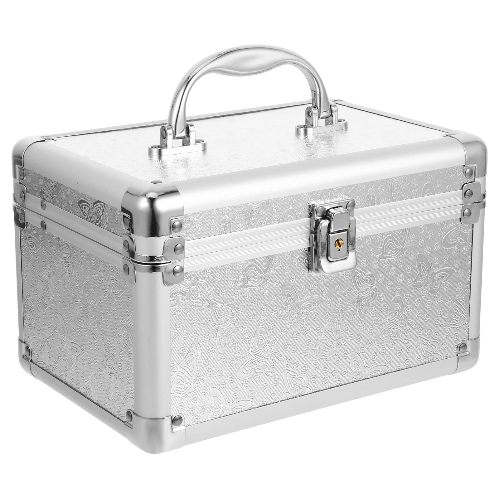 

Aluminum Alloy Mahjong Box Large Capacity Portable Storage Case Tool Box Medicine Container Round Corner Safe Clasp Easy