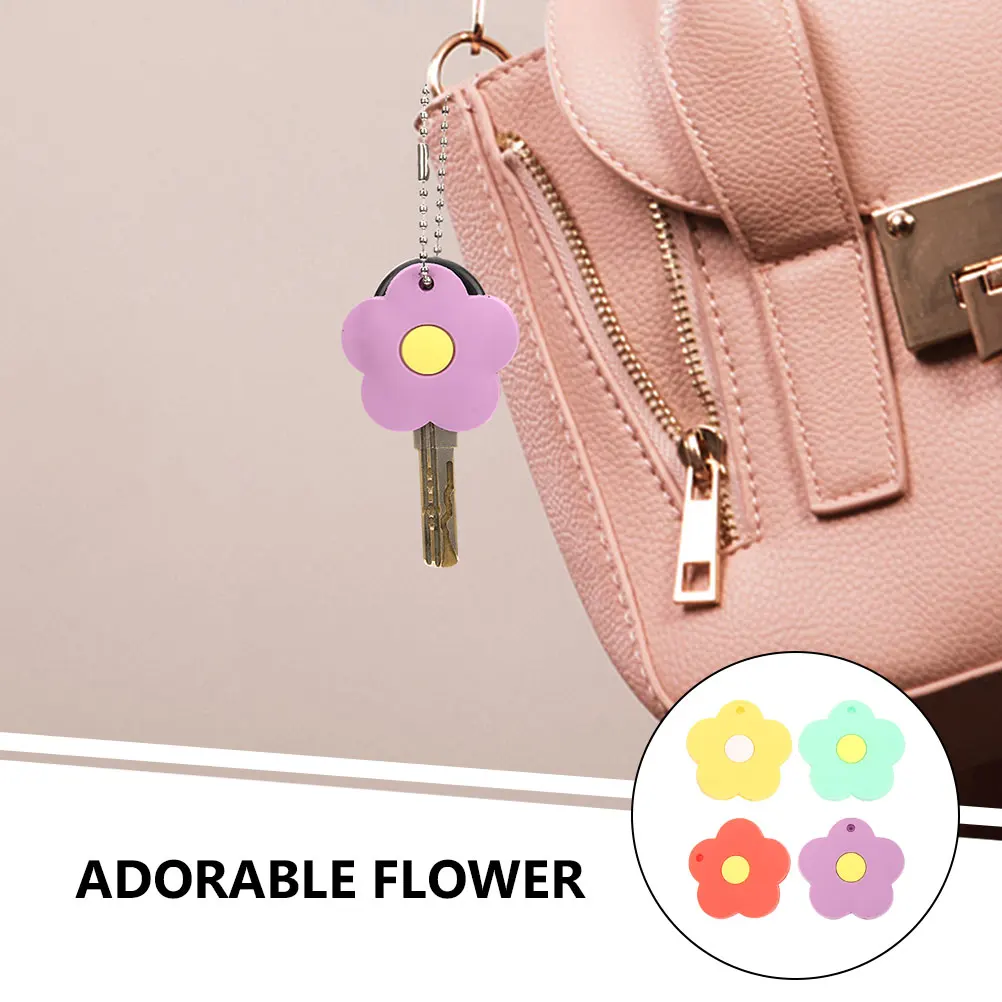 

4 Pcs Cat Claw Keychain Accessories House Key Covers Caps Cute Kawaii Silicone Protector Student Gifts Christmas Decor