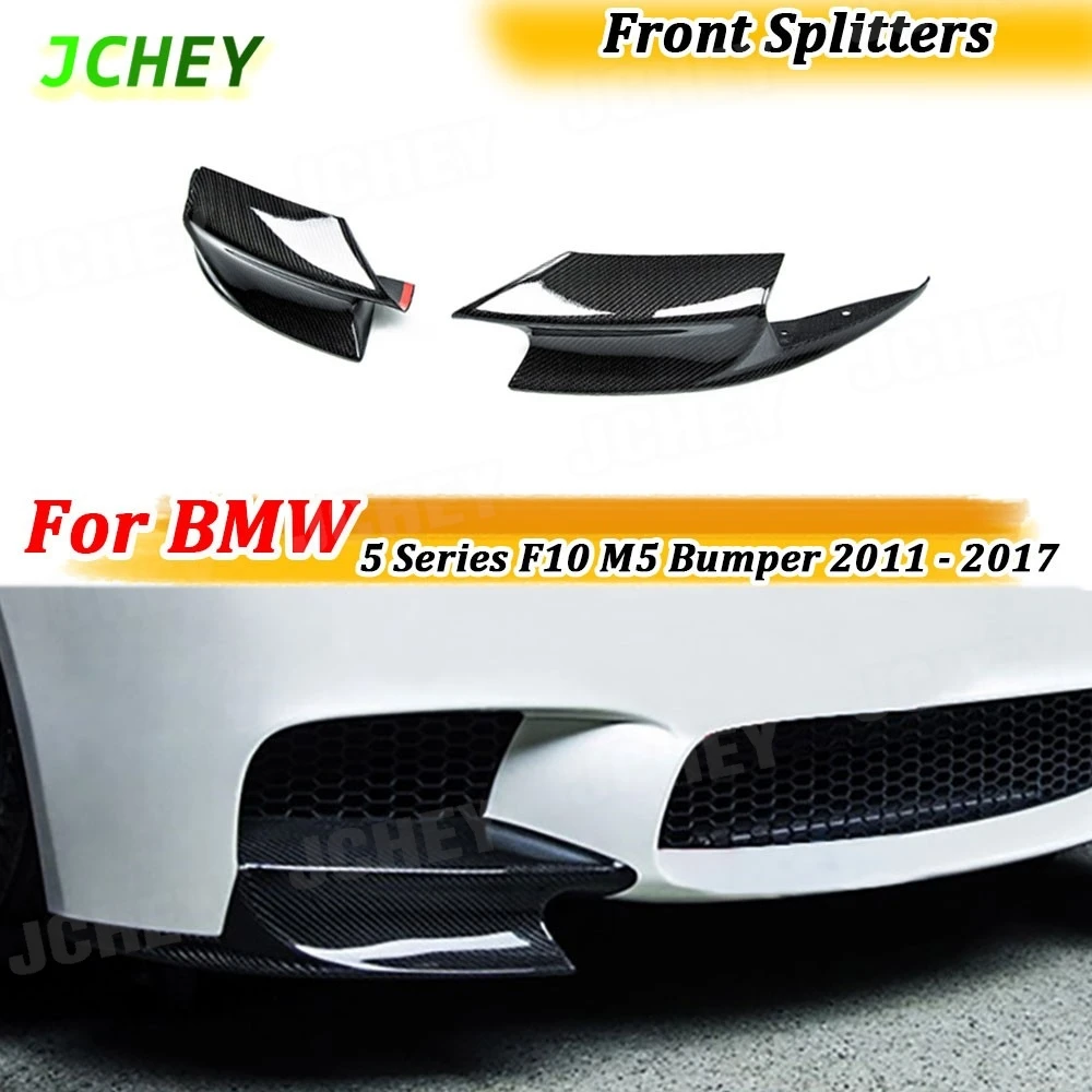 

JCHEY Carbon Fiber Front Bumper Splitters Lip Flaps Cupwings Aprons for BMW 5 Series F10 M5 Bumper 2011 - 2017 FRP