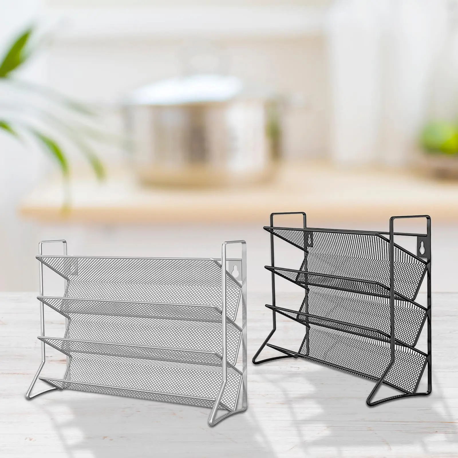 4 Tier Spice Rack Storage Rack Countertop Stand Seasoning Organizer Countertop Spice Storage Holder for Pantry Cabinet Shower