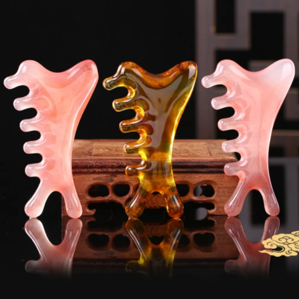 

1 шт., массажер для лица, носа, расческа Гуаша, массажная расческа для головы, массажная расческа для кожи головы, меридиан, смола, массажная расческа для кожи головы, разблокировка головы