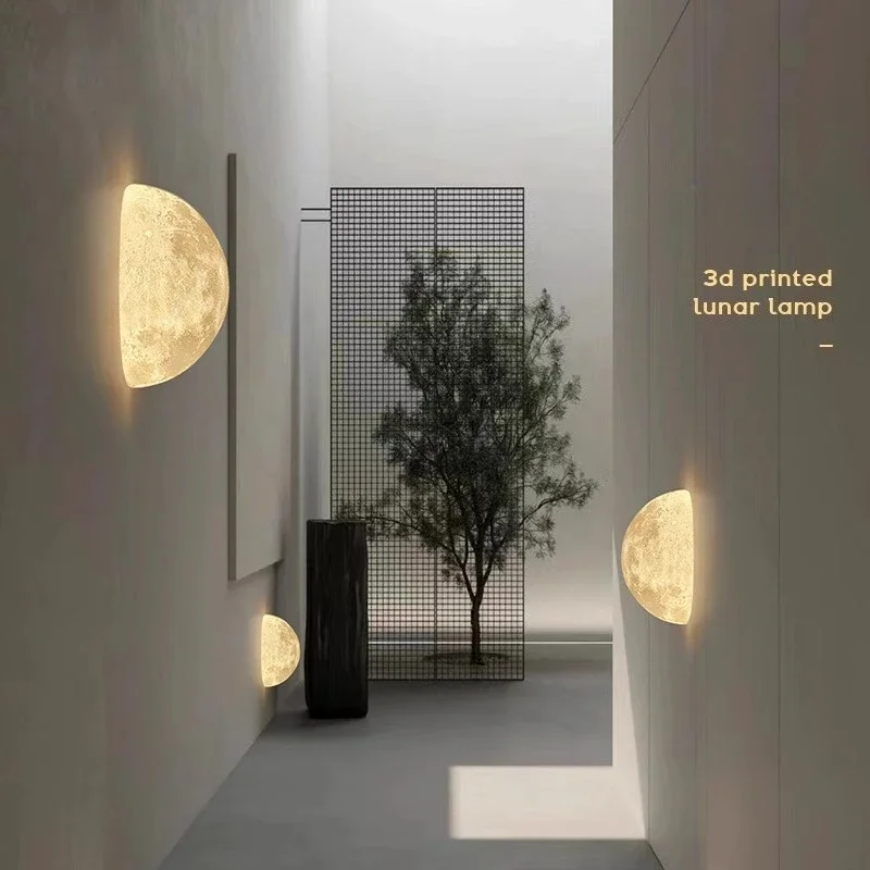 2026 Half Circle Lunar Ceiling Light Half Circle Wall Lamps Hallway Staircase Bedroom Bedside Dining Room Creative Indoor Decor