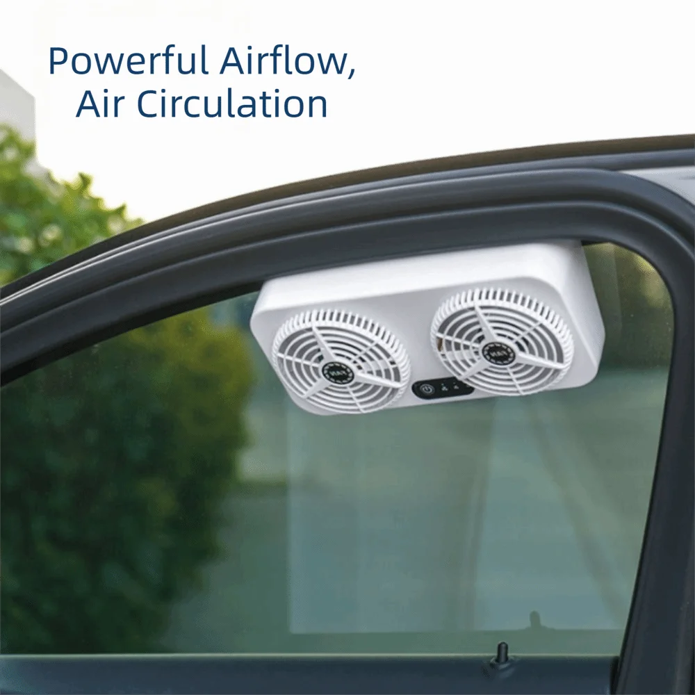 USB Powered USB Car Cooling Fan 5W Power Energy Saving Car Window Fan 3 Levels Adjustable Front/Rear Window Car Exhaust Fan