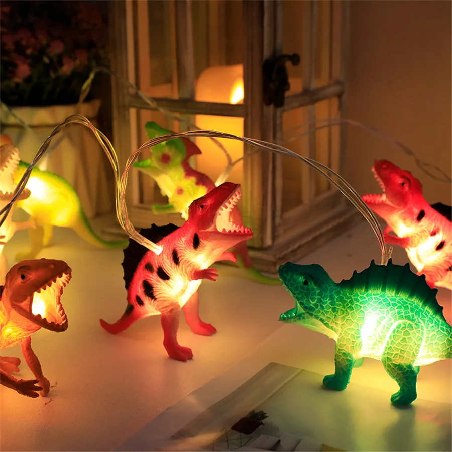 

Battery Powered 3M 20LEDs Dinosaur String Lights Children Christmas Garland Fairy Lights for Children's Bedroom Decor Gift Toy