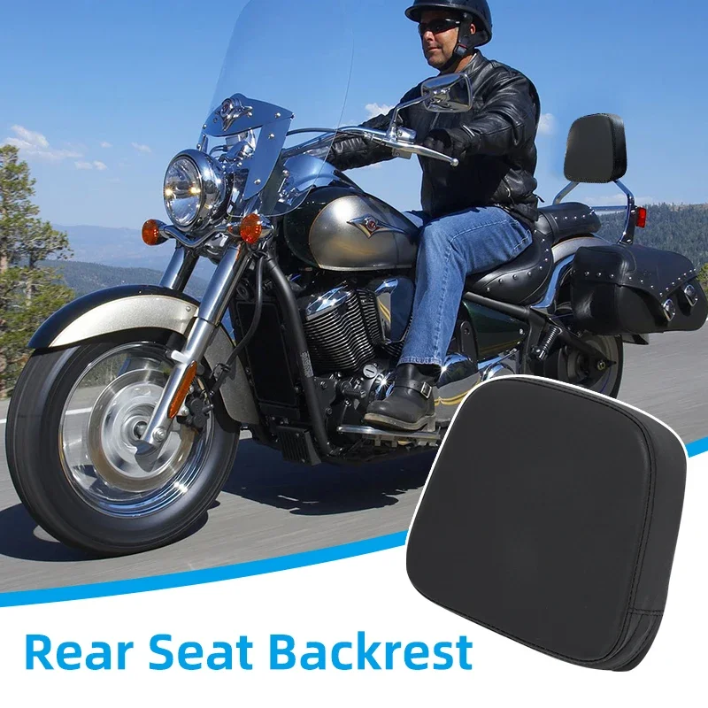 Motorcycle Passenger Brackrest PU Leather Black Cushion Rear Pad Backrest For Harley Chopper Touring For Honda For Suzuki