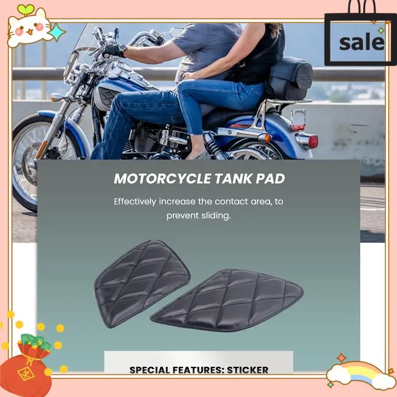 

NEW-Motorcycle Tank Sticker Retro Motorbike Tank Protection Vintage Decoration Cafe Racer Style Knee Grip Moto Tank Pad
