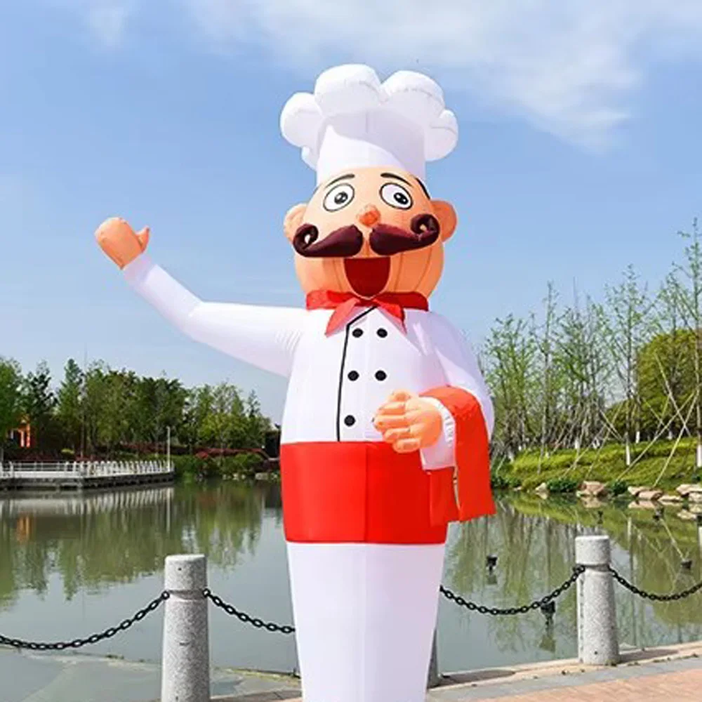 Custom Welcome Inflatable Chef Air Dancer With Waving Hand,Waving Arm Sky Dancer Tube Man For Restaurant Advertising