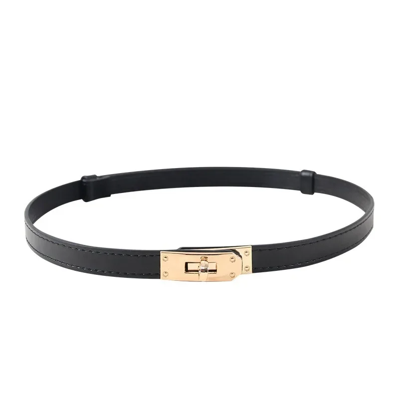 2025 Women's Adjustable Thin Belt - Korean Style Slim Waist Strap for Dresses Coats Fashion Buckle Lock Delicate Belt image 5