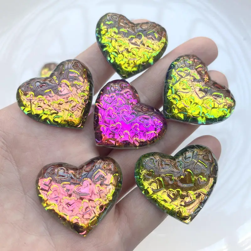 35mm super bright love shaped ab color flat back diy jewelry making scrapbook wedding decoration crystal rhinestone 10pcs/lot