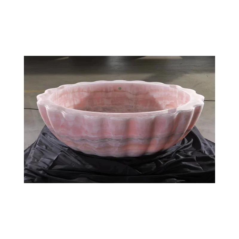 Luxury Stone Baths,Custom Luxury Natural Stone Hotel Bathroom Decoration Polished Pink Onyx Bathtub