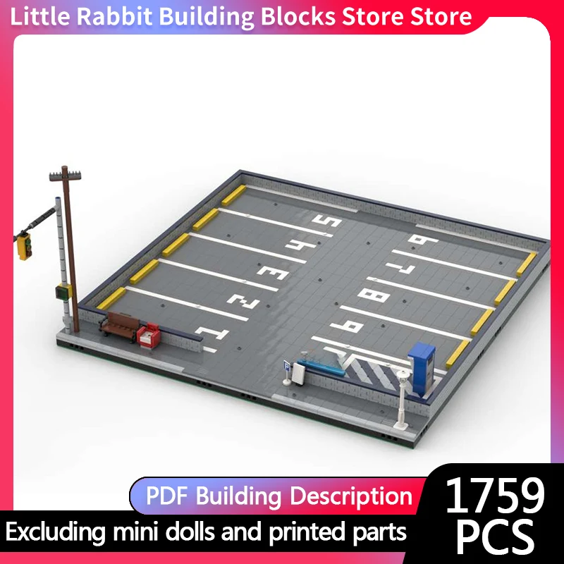 City Street View Model MOC Building Bricks City Parking Lot Modular Technology Children Holiday Gifts Assemble Toys Suit