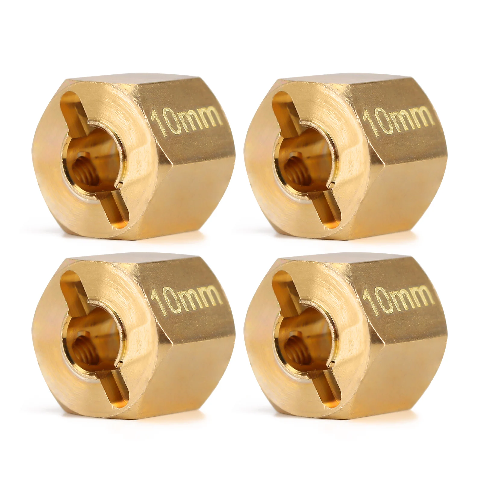 INJORA 4PCS Metal Brass Heavier Wheel Hex Hub 8/9/10MM for 1/10 RC Crawler Axial SCX10 90046 RR10 RGT 86100 MST UTB18