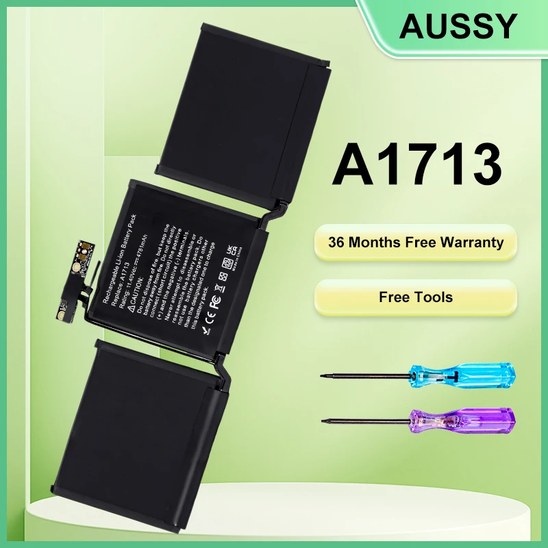 Batterie A1713 pour Apple MacBook Pro 13 A1708 2016 2017 EMC 2978 3164 020-00946 MLL42LL 36 mois de garantie et d'outils gratuits