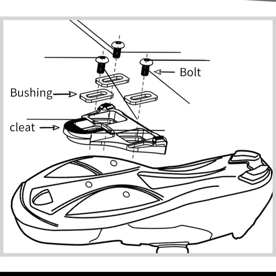 KOOTU Self-locking clip-on road bike pedal with hexagonal tension adjustment for SPD-SL system automatic pedals.