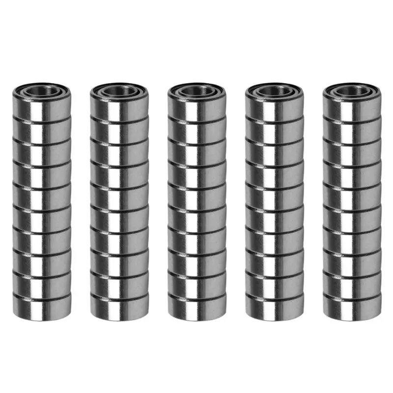 AS60-50Pcs Miniature Sealed Metal Shielded Metric Radial Ball Bearing Model: MR105 ZZ 5X10x4mm