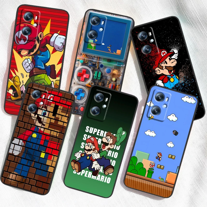 Cartoon Game Super M-Marios For OPPO Find X6 X5 X3 A54S A5 A94 A16 A53S A57 A74 A72 A98 A78 A96 A9 5G Black TPU Phone Case