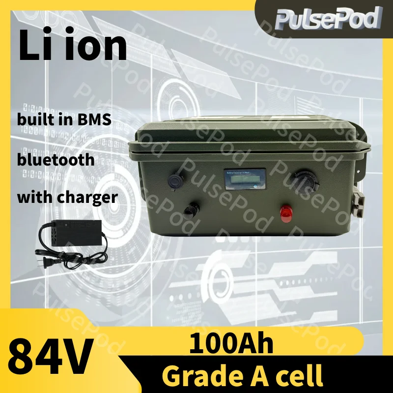 

PulsePod литий-ионный 84 В 100 Ач 85,1 В 100 Ач 100 А BMS, для польского питания électrique 8400W Sicile EV, для кемпинговой машины