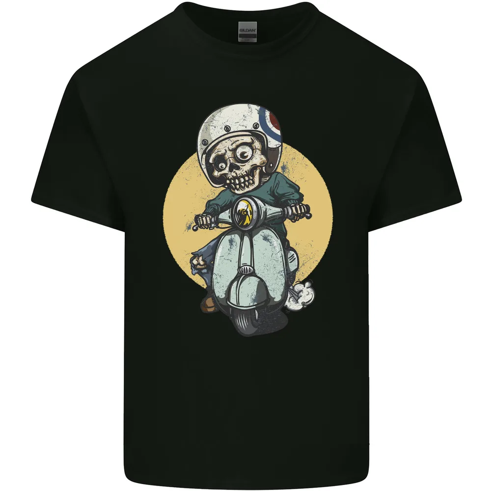 Mod Scooter Moped Skull T-shirt Y2K tops Unisex Summer Short Sleeve