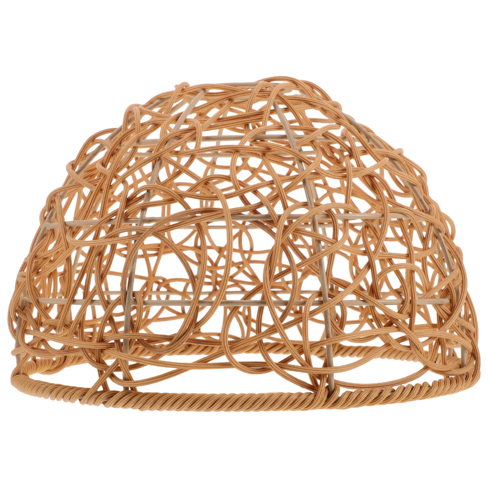 Handgewebter Lampenschirm aus Kunst-Rattan, Vintage-Stil, dekorative Lichtabdeckung, einfacher Anhängerschirm, minimalistisches Design für den Boden