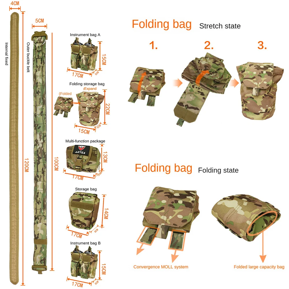 New Pattern MOLLE Tactical Belt Nylon Multifunctional Combination Patrol Belt Outdoor CS Equipment Tactical Waistband Waist Seal