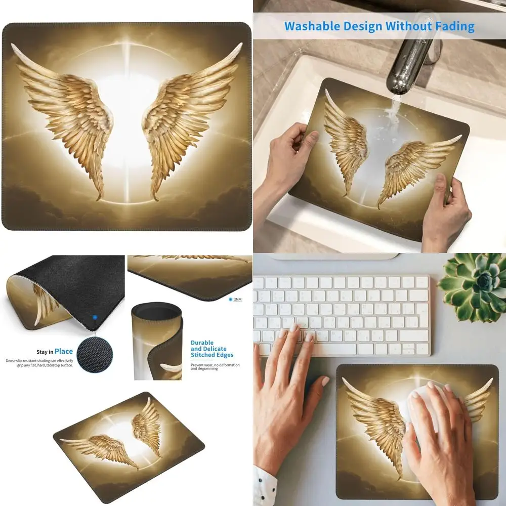 

Коврик для игровой мыши Angel Wing Design — 10x12 дюймов с прошитым краем и противоскользящим резиновым основанием